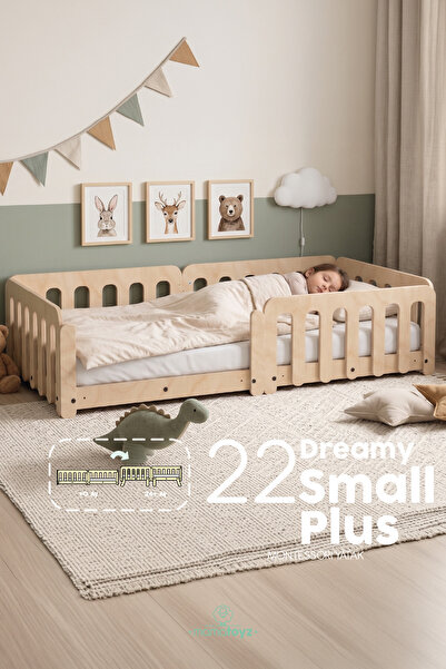 MAMATOYZ Dreamy Montessori Yatak Doğal Ahşap 70 x 140 cm