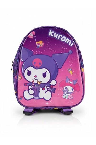 Generic Brand Girls Character Backpack – Purple & Pink Cute Cartoon Design, L...