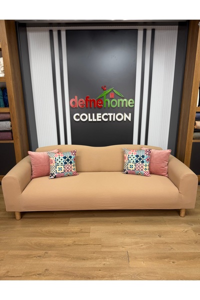 Defne Home Premium Vera Kumaş 3 Kişilik 1 Adet Koltuk Örtüsü VERA-24 (Vizon)