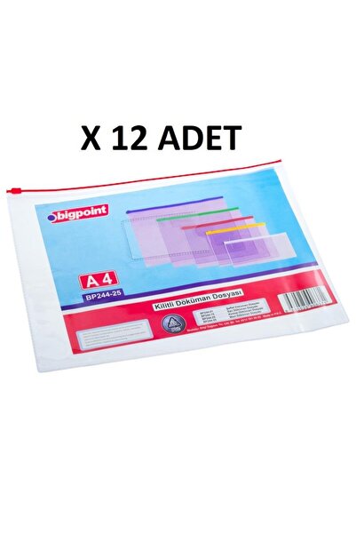 Bigpoint Document File with Lock A4 Pvc Red X 12 Pieces