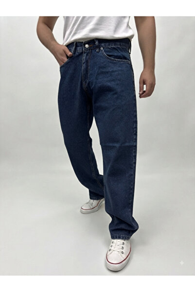 Ceza Denim Men's Navy Blue Baggy Fit Lycra-Free Comfortable Cut Jeans