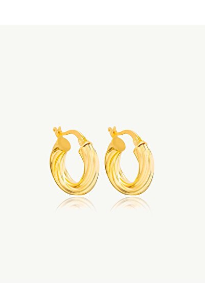 Stemma Jewelry Cercei Chunky Twisted Hoops din Argint 925, Placat cu Aur