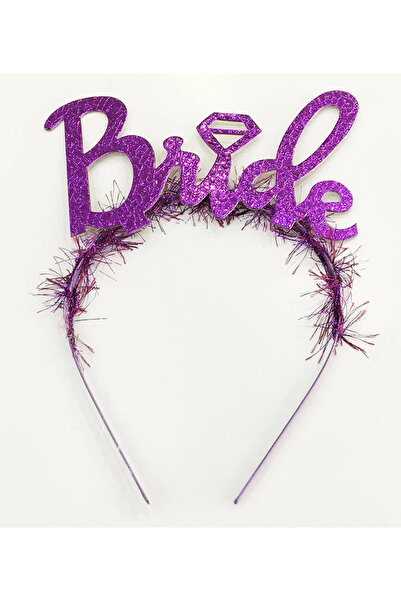 Generic Brand Purple Color Bachelorette Italic Lettering Bride Crown with Wed...