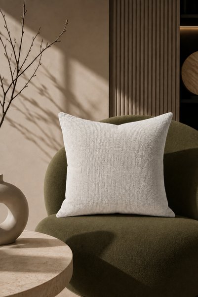 Fuly Consept Home Design غطاء وسادة مزخرف بنسيج مميز مقاس 43x43 سم إكرو