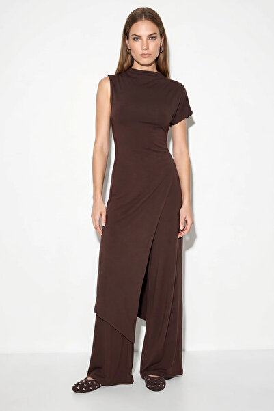 Şeker Portakalım Women's Asymmetrical Cut Blouse with Elastic Waist and Pocke...