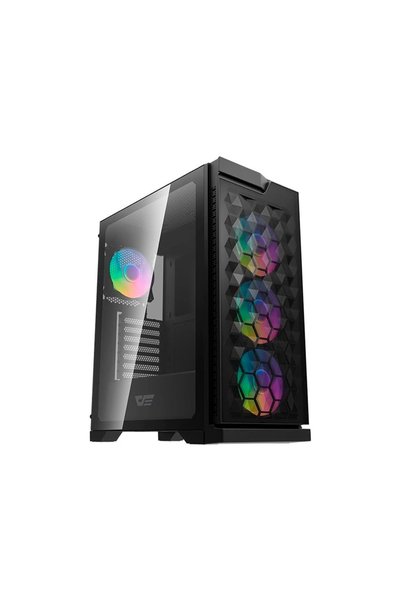 Aigo DK361 ATX/M-ATX/ITX Gaming PC Case, 4 ARGB Fans, Mesh, 360mm Radiator, T...