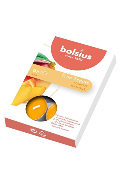 Bolsius Set 6 x 6 Lumanari Pastila 4h Bolsius, Mango