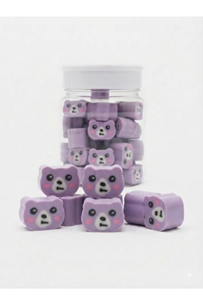 Bionic 20-Piece Purple Bear-Shaped Eraser Set – Cute Cartoon Design, School &...