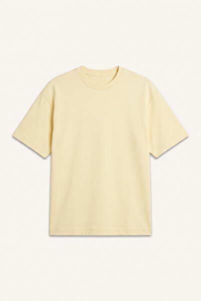 DeFacto Boxy Fit Crew Neck Drop Shoulder Curled Sleeve Basic T-Shirt I3684Ax26Au