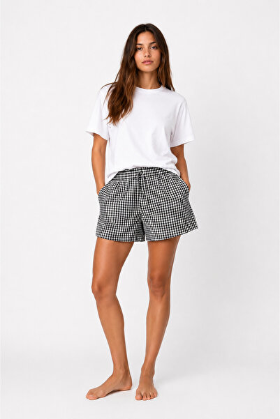 WOLF & ROCK Women's Plaid Patterned Elastic Waist Shorts – Comfortable Fit, w...