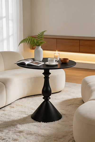 Shangxing Modern Coffee Side Table | Round Wrought Iron Coffee Table | Living...