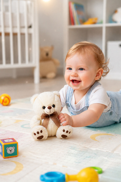 TUENGİ STORE White Cute Plush Bear 20 cm - Soft Teddy Bear with Ribbon, Gift for Lovers and Children