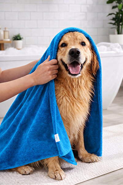 AXXO Köpek Havlusu 100x40 cm Mikrofiber | Ultra Emici Hızlı Kuruyan Pet Kurul...