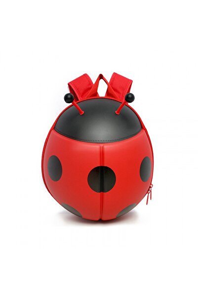 Supercute Ladybug Kids Backpack 3D design Red