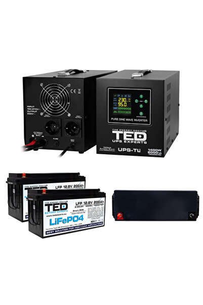 TED Electric Pachet UPS 2000VA/1400W Runtime Extins cu 2x Acumulatori Externi...