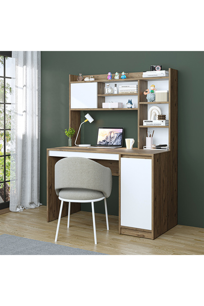 ROOMART Mira Bilgisayar Masası, Raflı Çalışma Masası , Çalışma Ofis Masası, D...