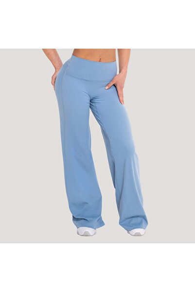GymBeam Pantaloni drepți Flow de damă Azure M