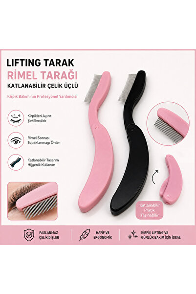 Genel Markalar Katlanabilir Çelik Kirpik & Rimel Tarağı – Lifting Tarağı, Pro...