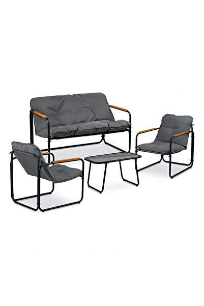 Tadar Mobilier de grădină Set de terasă Canapea Scaune Masă Terrazzo 4 piese