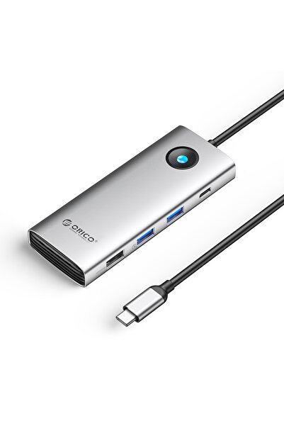 Orico Hub USB-C 8-în-1 PW11, HDMI 4K, VGA, Ethernet Gigabit, USB 3.0, PD 100W...