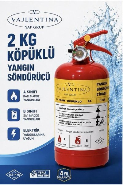 VALLENTİNA 2 KG KÖPÜKLÜ YANGIN SÖNDÜRME CİHAZI TSE-HYB/CE BELGELİ(RUHSATA UYGUN)