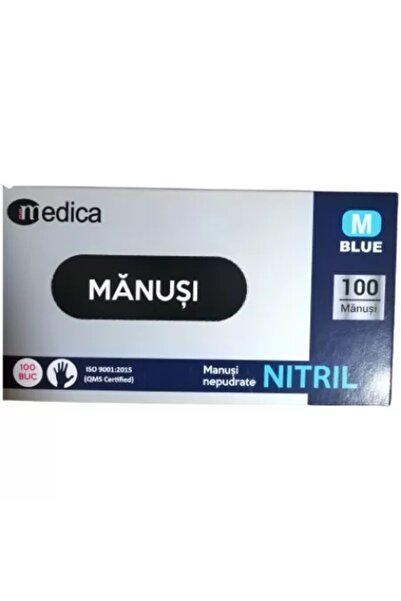 MEDICA Manusi Nitril Fara Pudra, Medica, Albastre, 100/Set, marime M