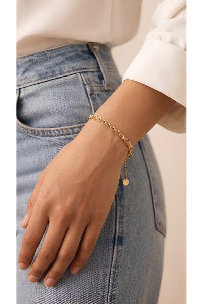 ZEY Steel Mesh Chain Bracelet Gold Color Women's Bracelet Stylish Elegant Design