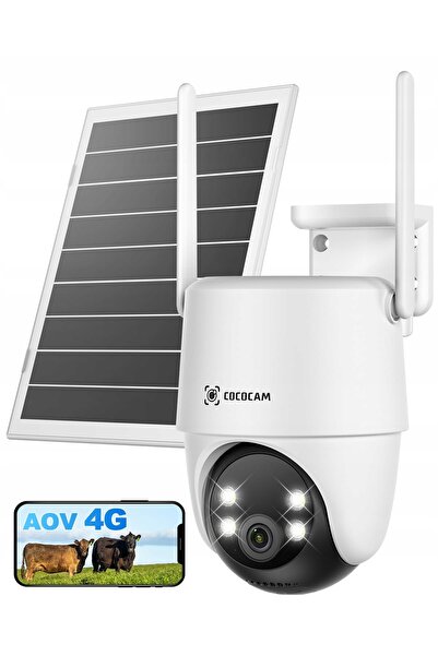 NO BRAND Cameră de supraveghere exterioară COCOCAM 360 °   IP66 +KIT PANOU SOLAR