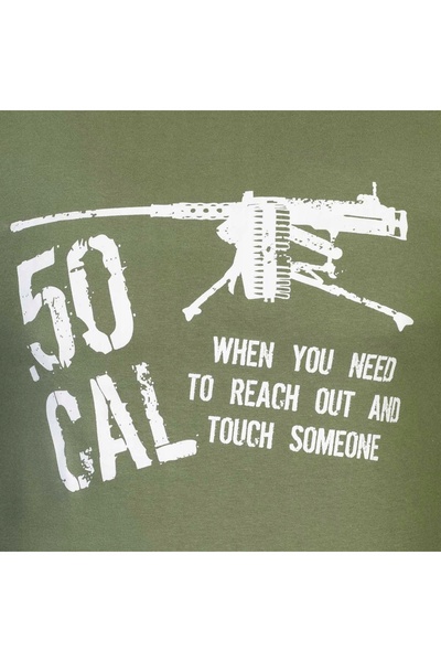NO BRAND Tricou militar bărbătesc din bumbac Kombat UK .50 CAL - Oliv S