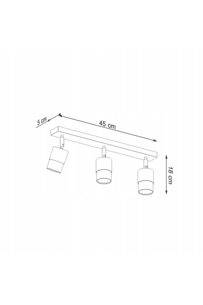 Sollux Lighting Plafonieră negru/crom GU10 NERO 3 SOLLUX