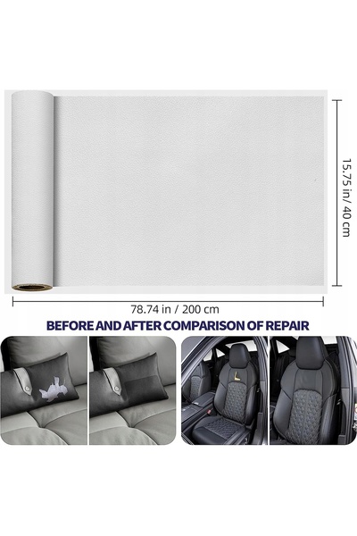 NO BRAND Piele sintetică, autoadezivă, 40 x 200 cm, set de reparații din piel...