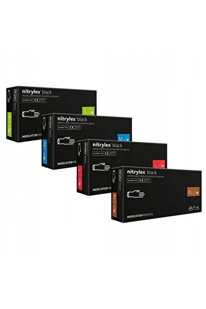 Mercator Mănuși negre din nitril NITRYLEX BLACK, mărimea XL - 3 bucăți. x 100...