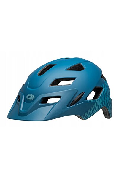 NO BRAND Casca junior BELL SIDETRACK cu carouri ondulate albastru mat 50-57 cm