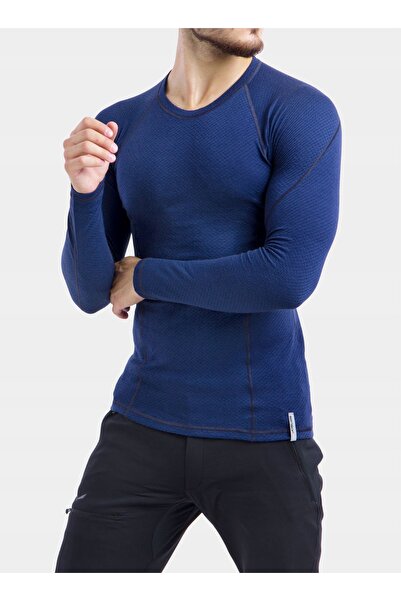 NO BRAND Tricou cu senzor Merino DF L/S - albastru închis M