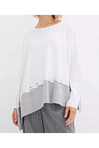 NO BRAND Bpc pulover oversize alb 48/50