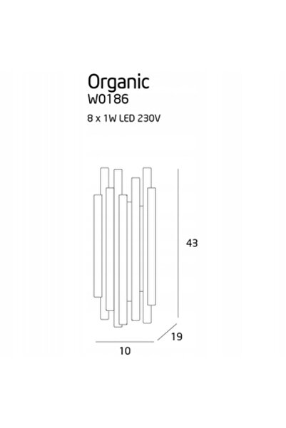 NO BRAND Aplică de perete Maxlight ORGANIC LED 8W Crom IP20 3000K 360lm