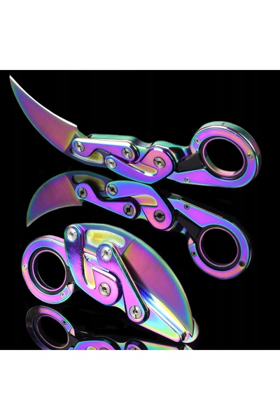 NO BRAND Cuțit pliant KARAMBIT MECANIC Rainbow, cu sistem inovator de pliere,...