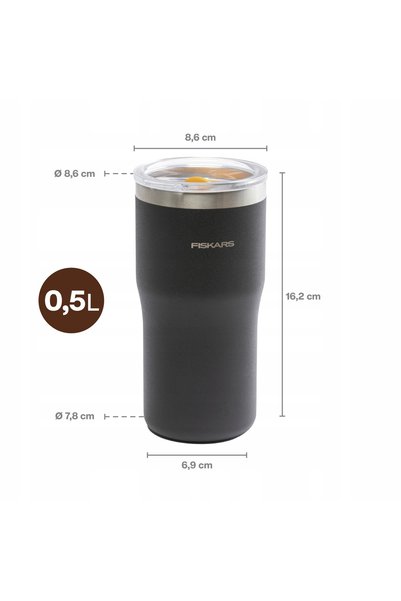 FiSKARS Cană termică ON-THE-GO pentru cafea și ceai, termos etanș 500 ml