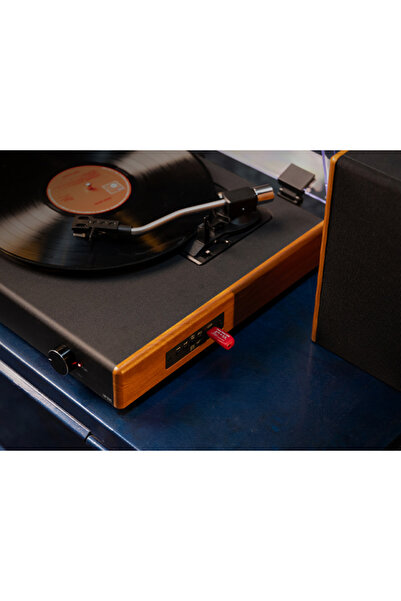 NO BRAND Gramofon cu difuzoare Bluetooth USB Vintage maro Audizio