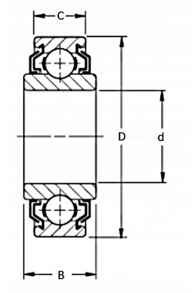 NO BRAND Rulment cu bile 208 KRR AH04 INA 38,892x80x27,5 mm
