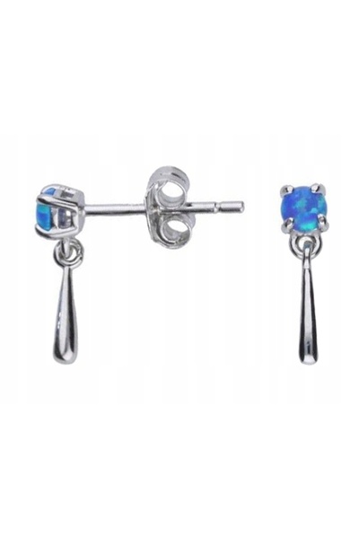 NO BRAND Cercei mici tip picătură din argint 925 cu opal, placați cu rodiu, p...
