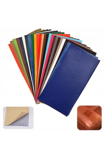 NO BRAND 25 CULORI PETICE AUTOADEZIVE DIN PIELE ECOLOGICĂ 10X20 CM PENTRU REP...