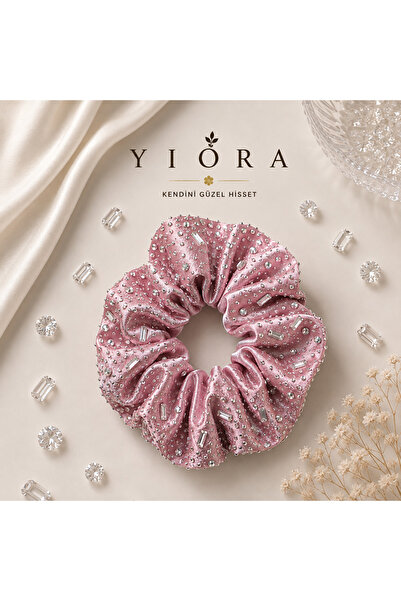 yiora Special Series Stone Detailed Shimmering First Quality Satin Fabric Pas...