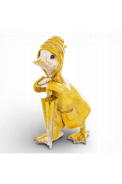 NO BRAND Statuetă decorativă în formă de rață cu umbrelă – ornament de grădin...