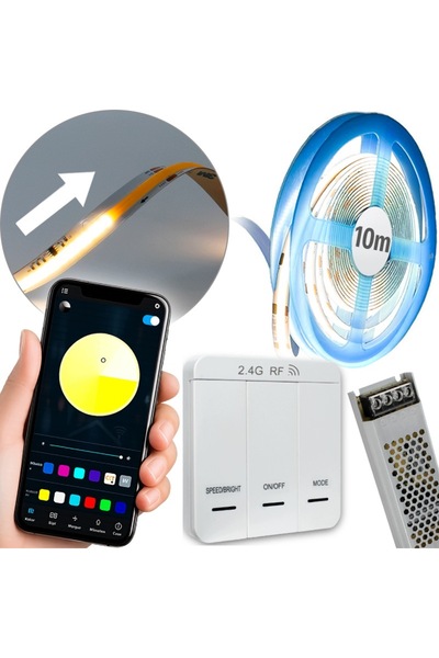 NO BRAND Bandă LED digitală COB 24V 10m, adresabilă, cu pixeli magici, Bluetooth