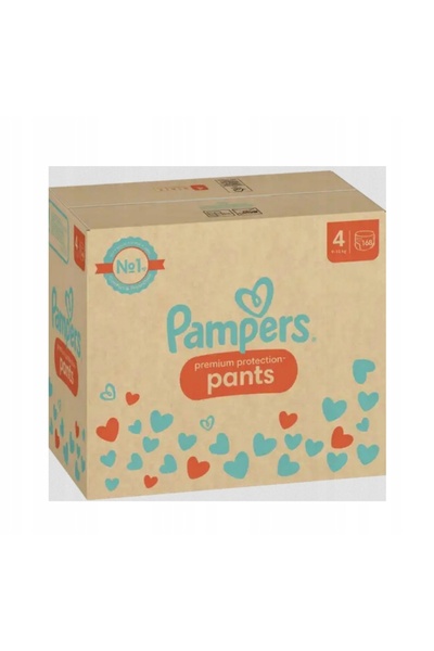 Pampers Scutece-chiloțel cu protecție premium, mărimea 4 (9-15kg), 168 bucăți.