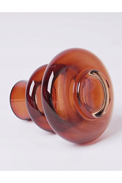 NO BRAND VAZĂ DE STICLĂ modernă pentru flori HAUCOZE, maro, 13 cm, decorativă