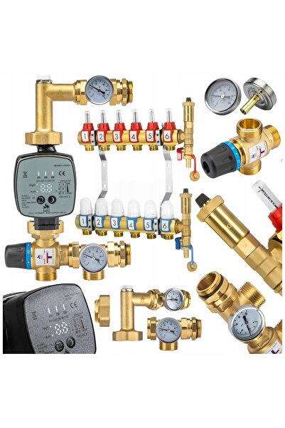 DAMIX Distribuitor pentru încălzire în pardoseală cu 6 căi, cu pompă 25-60/13...