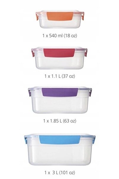 NO BRAND Set de 4 recipiente de bucătărie cu sistem Nest Lock JOSEPH JOSEPH