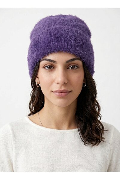 STELLA VESTİNO Women's Premium Knitted Soft Textured Beanie - Soft Folded Plu...